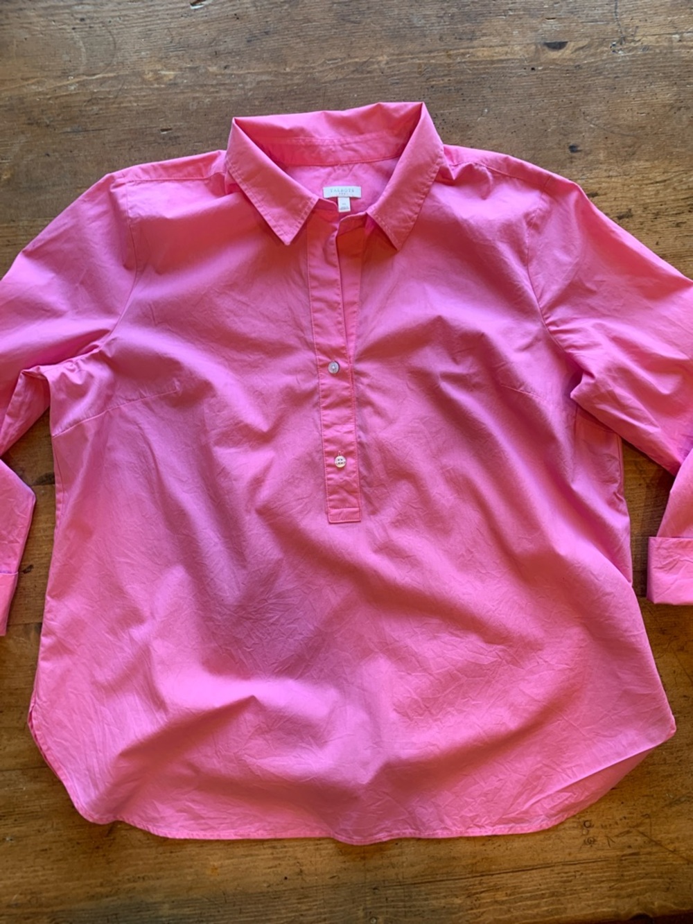 Talbots Bright Pink Popover Shirt - Picture 7 of 16